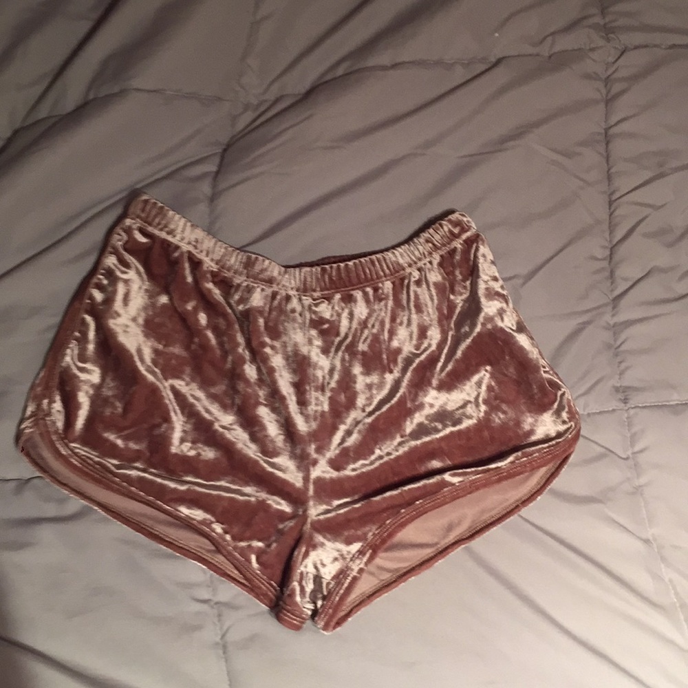 Pink velvet shorts!